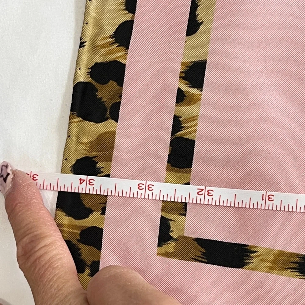 Moschino Pink and Leopard Print Square Scarf Made in Italy NWT